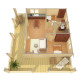 Drewniany domek letniskowy Riopas 51,4 + 33,9 m2