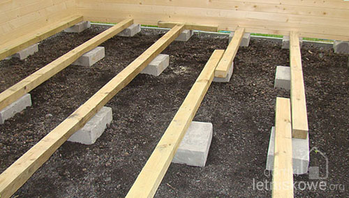 Fundament z betonowych bloczków do montażu konstrukcji drewnianej - domkiletniskowe.org